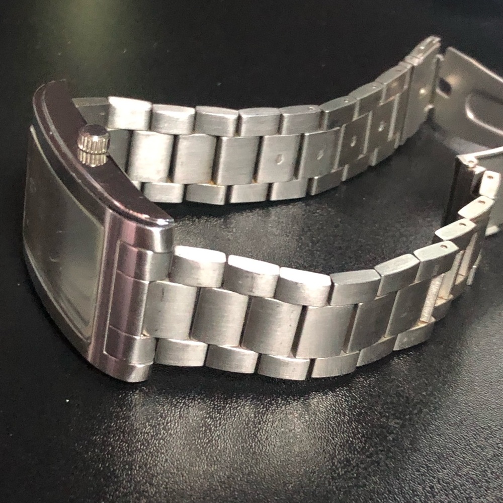 Sleek Silver Rectangular Dress Watch - image 3